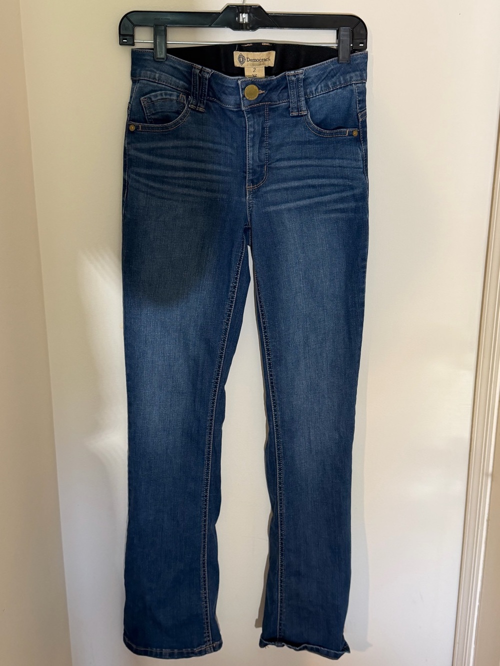 Democracy Women’s Mid-Rise Skinny Jeans in Dark Blue